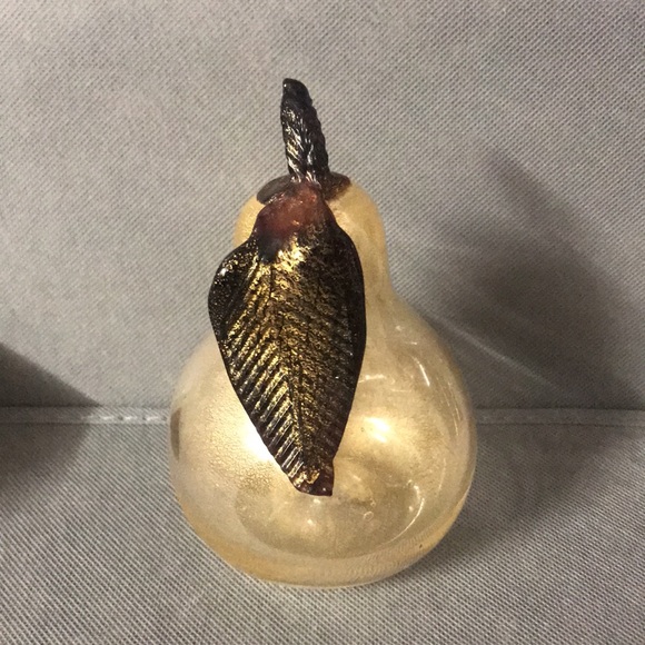 Vintage Murano blown golden pear art glass - Picture 2 of 8